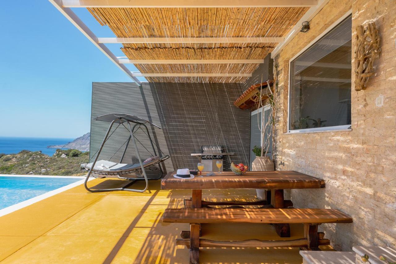 Seaview Villa Mirthios Panorama With Private Swimming Pool And Bbq! Plakias Exterior foto